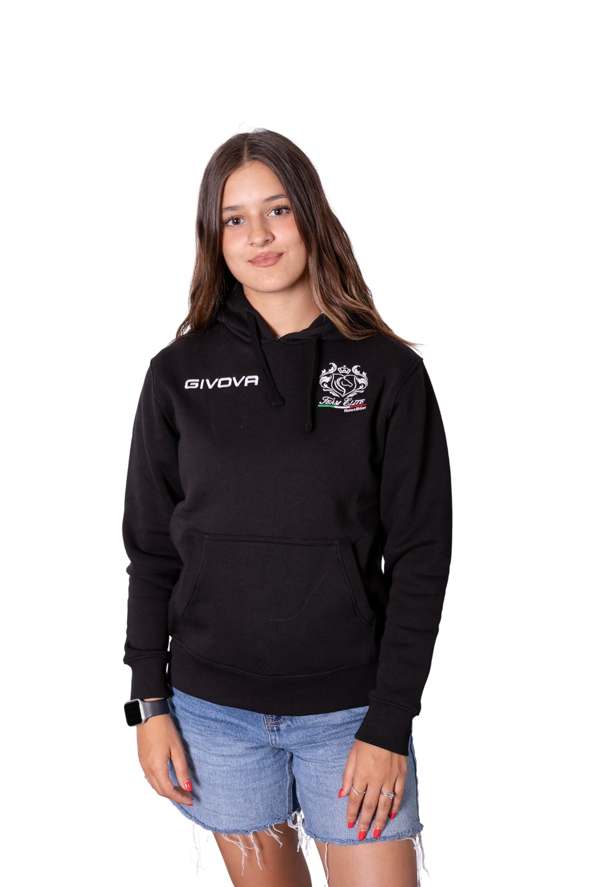 Felpa Unisex Team Elite Givova – Nera con Cappuccio