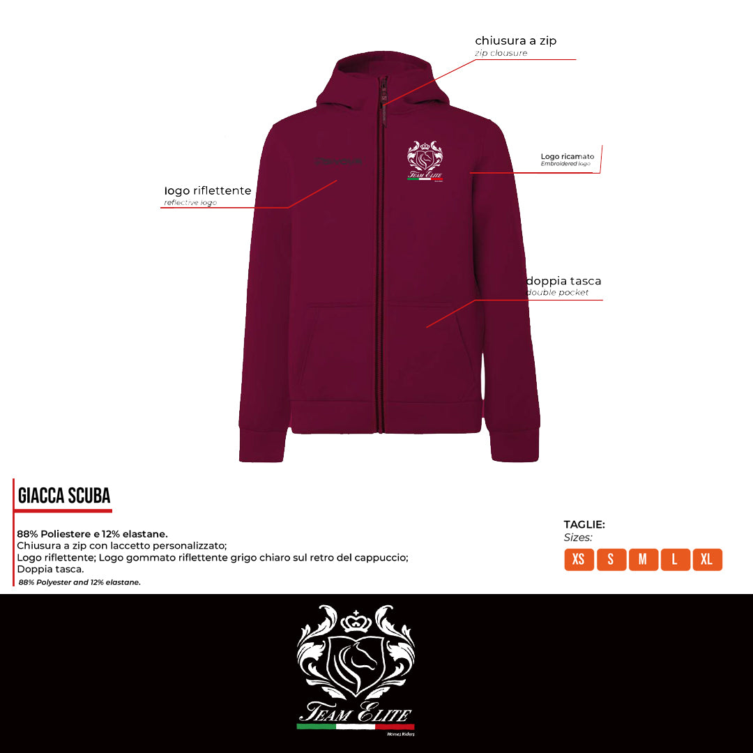Felpa Scuba Bordeaux Team Elite