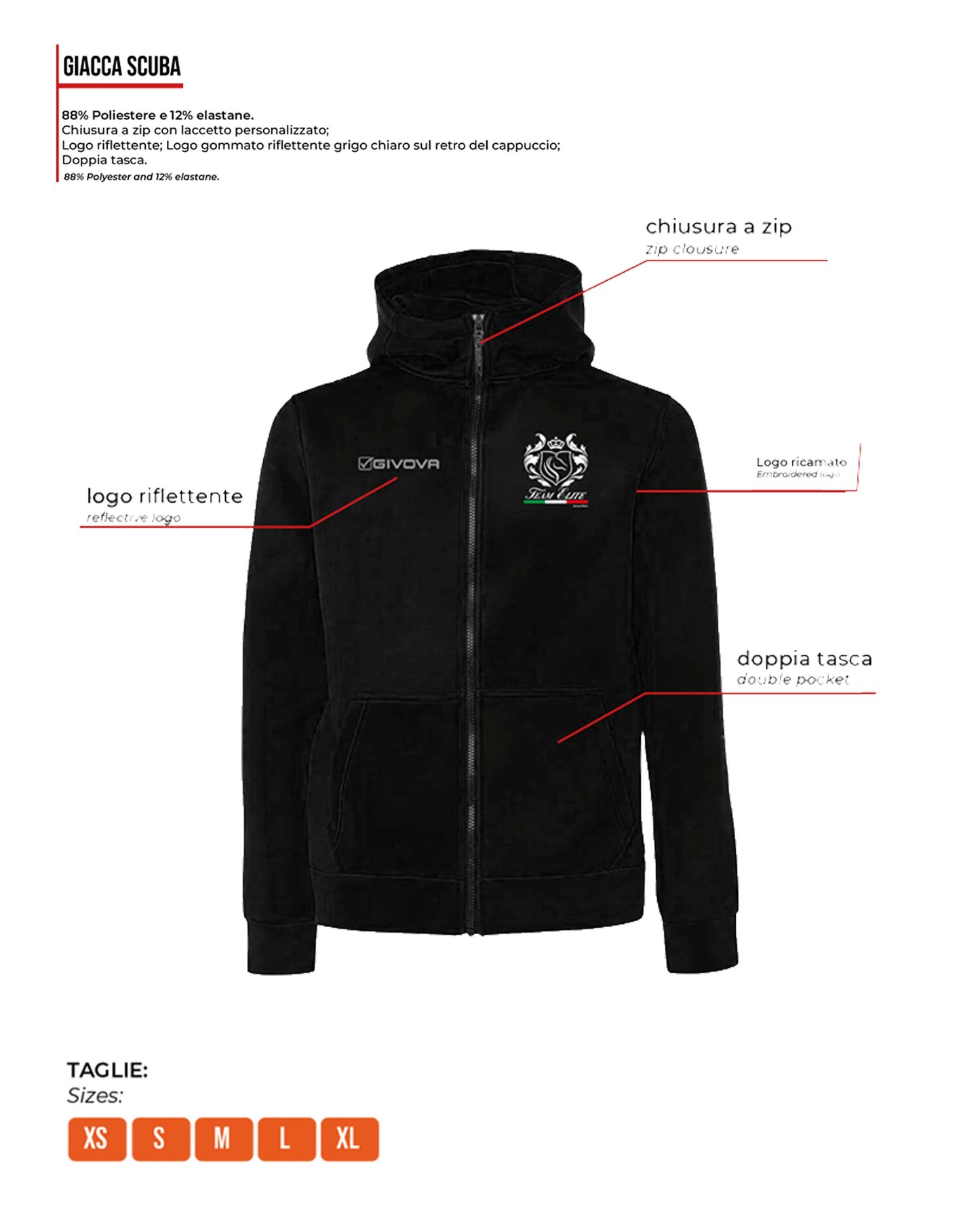 Felpa Scuba Team Elite Nera