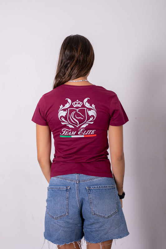 T-Shirt Donna Team Elite Bordeaux
