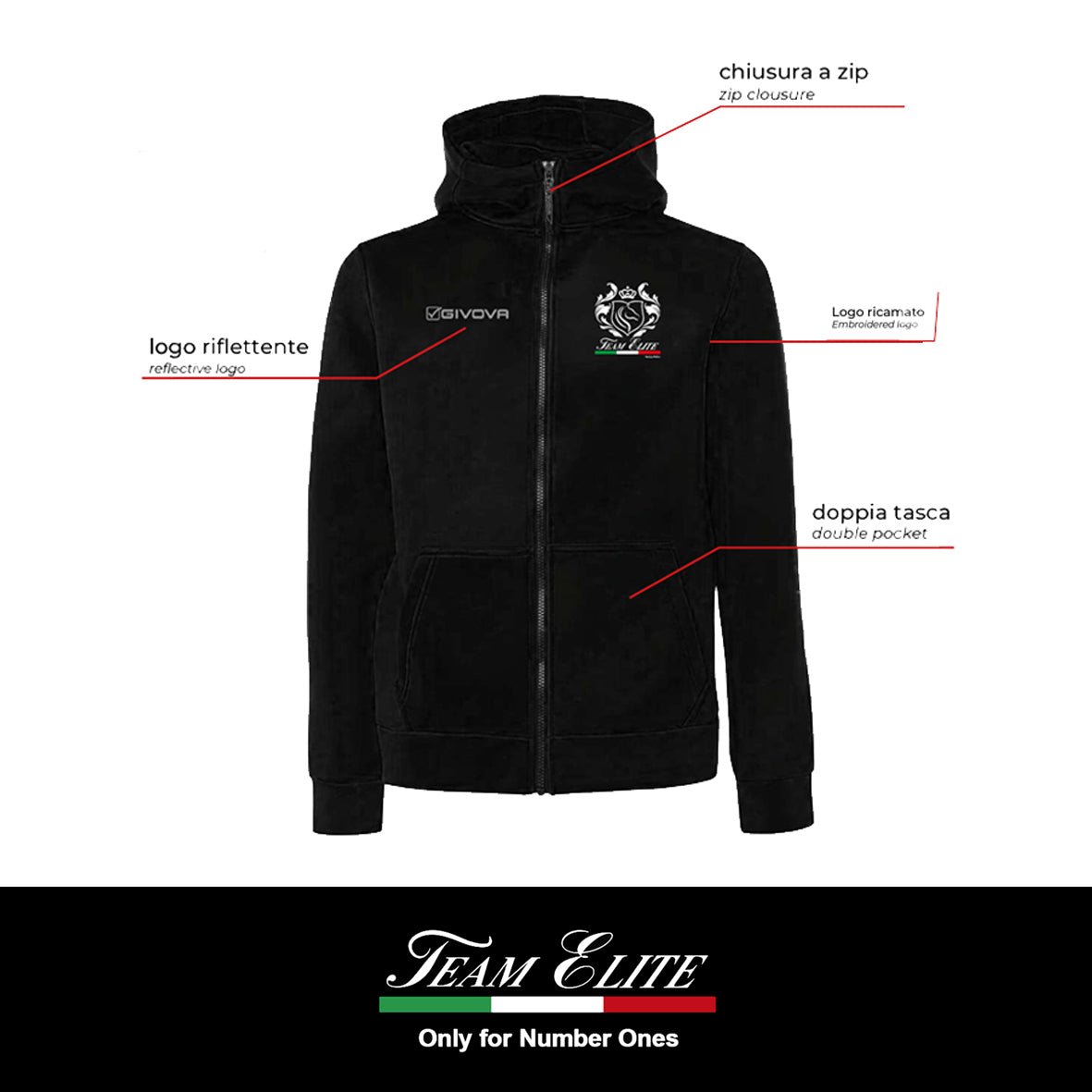 Felpa Scuba Nera Team Elite